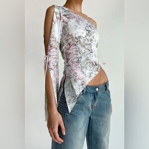 NWOT I.am.Gia Jade Asymmetrical One-Shoulder Top